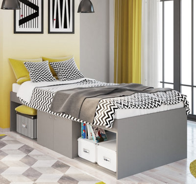 Kidsaw Low Single 3Ft Cabin Bed With Underbed Storage Grey from B&Q