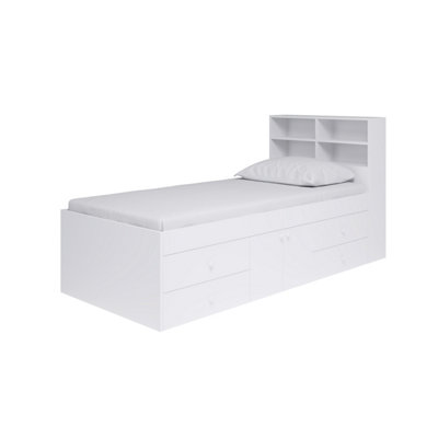 Kidsaw Single 3Ft Cabin Bed With Drawers And Bookcase Headboard from B&Q