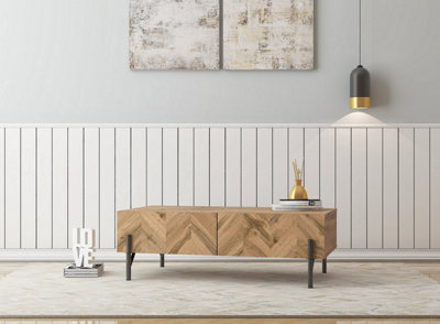 Kidsaw Lv37 Coffee Table In Herringbow Oak Black