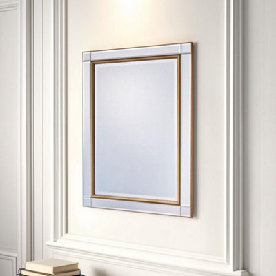 Yearn Venetian Bevelled Brass Mirror 90.5X116Cm from B&Q