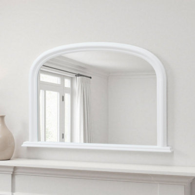 Yearn Mirrors Overmantle Arched Contemporary Mirror White 112(w)x77cm(h) - Image 8