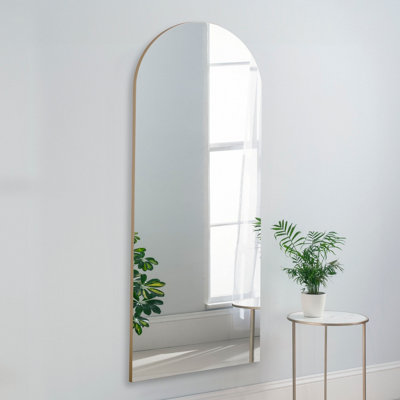Yearn Large Contemporary Arched Mirror Gold from B&Q