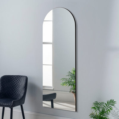 Yearn Minimal Large Floor Arch Mirror Black 150X60Cm from B&Q