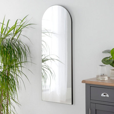 B&Q -  Minimal Arch Black Dressing Mirror 120X45Cm