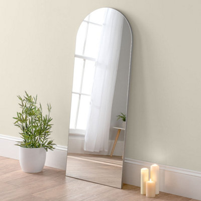 Yearn Minimal Large Floor Arch Mirror Silver 150X60Cm from B&Q