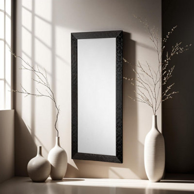 Yearn Wave Gloss Black Full Length Mirror 168.5X77Cm from B&Q