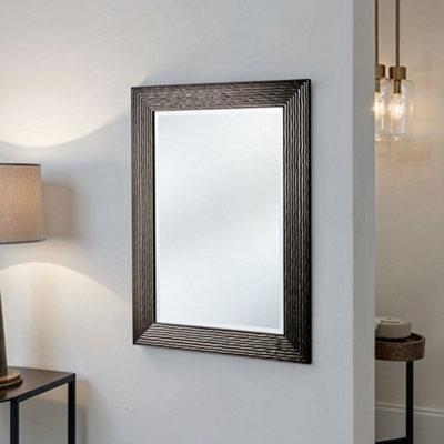 Yearn Bronze Wave Framed Mirror 132X79Cm from B&Q