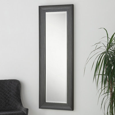 Yearn Charcoal Grey Scooped Framed Mirror 129.5X45.5Cm from B&Q