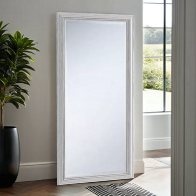 Yearn Distressed White Framed Wall Mirror 167X76Cm from B&Q