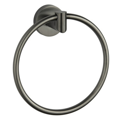 Melbourne Gunmetal Round Towel Ring from B&Q