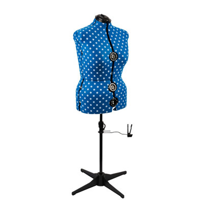 Sewing Online Adjustable Dressmakers DummyDuck Egg Blue PolkaSize: Full FigureUk 20-22 from B&Q