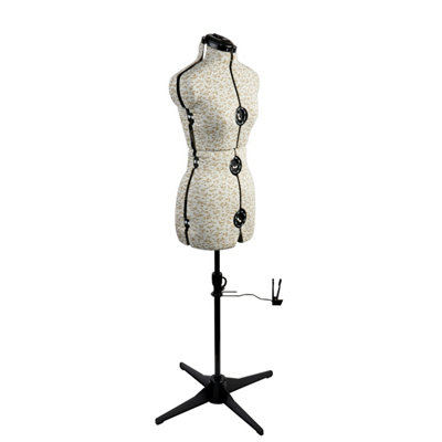 Sewing Online Sugar Ditsy Beige 8-Part Adjustable Dressmakers Dummy Small 10-16 from B&Q