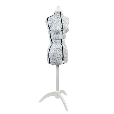 B&Q -  Adjustable Dressmakers DummyWooden Stand Small 10-16 Ditsy Blue