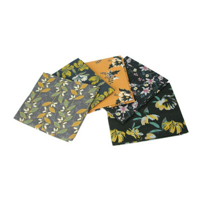 Autumn Blooms Themed Pack Of 5 Cotton Fat QuartersSewing Online Fa218 from B&Q