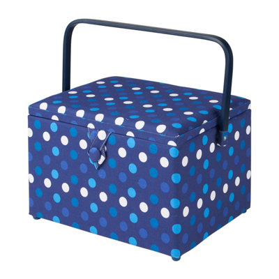 Large Sewing Basket Navy Spot 23.5 X 31 X 20.5CmSewing Online Ga1123L from B&Q