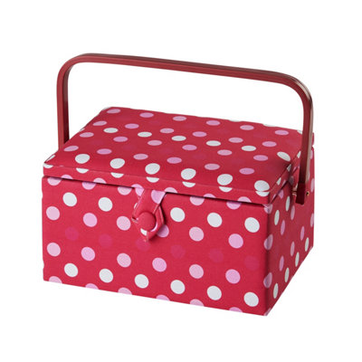 Medium Sewing Basket Red Spot 18.5 X 26 X 15CmSewing Online Ga1126M from B&Q
