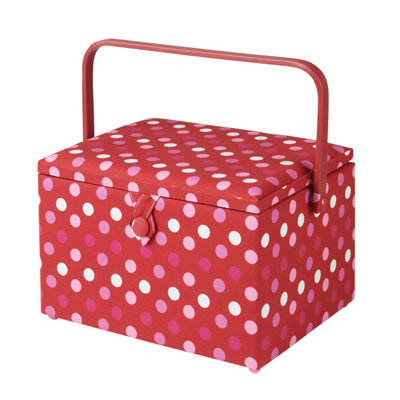 Large Sewing Basket Red Spot 23.5 X 31 X 20.5CmSewing Online Ga1126L from B&Q