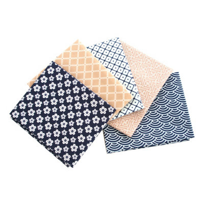Geometric Navy Themed Pack Of 5 Cotton Fat QuartersSewing Online Fa224 from B&Q