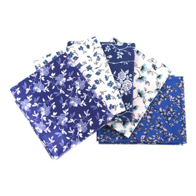 Petit Studio Blue Themed Pack Of 5 Cotton Fat QuartersSewing Online Fa232 from B&Q