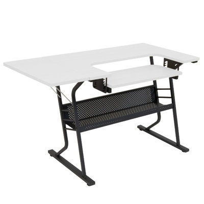 B&Q -  Small Hobby/sewing TableWhite Top With Black Legs