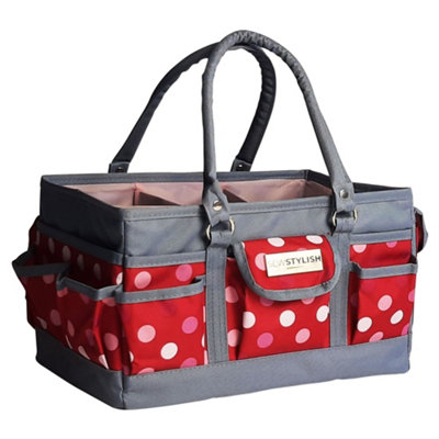 Sewing Online Deluxe Tote Organiser Red Polka 30 X 20 X 18 CmSew Stylish Pt900-Red-Polka from B&Q