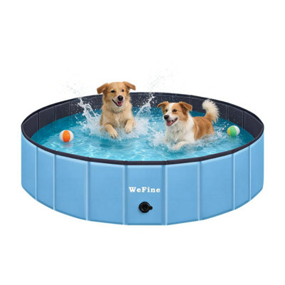 Wefine Dog Paddling Pool Portable Pvc Foldable Puppy Swimming Extra Large Bathing Tub With Brush For Indoor Outdoor from B&Q