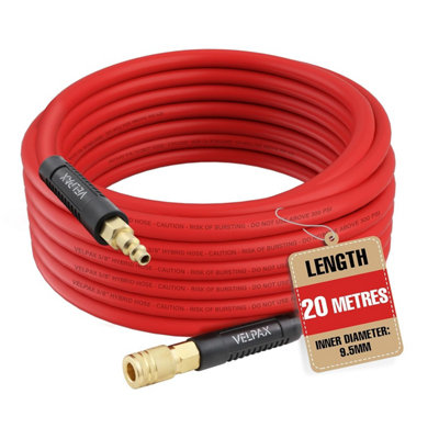 Hybrid Air Hose9.5 mm I.d. X 15 mm O.d. By 20 M300 Psi Working PressurePvc & Brass Construction With Bend Restrictors On from B&Q