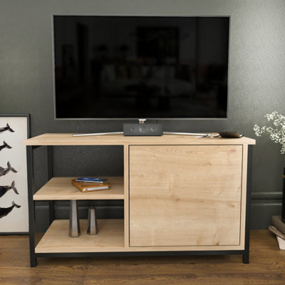 Decorotika Muskegon Tv Stand Tv Unit For Tv's Up To 63 Inch Black And Oak from B&Q