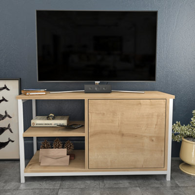 Decorotika Muskegon Tv Stand Tv Unit For Tv's Up To 63 Inch White And Oak from B&Q