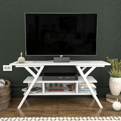 B&Q -  Minerva Tv Stand Tv Unit For Tv's Up To 55 Inch White