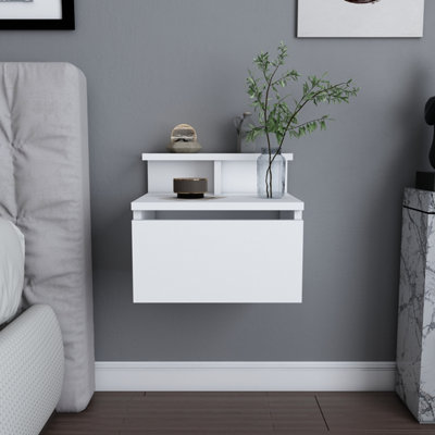 Decorotika Aleph Floating Bedside Table - White - Image 4