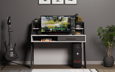Decorotika Soho Computer Desk White Anthracite from B&Q