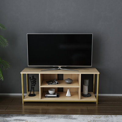 Decorotika Rinaldo Tv Stand Tv Unit For Tv's Up To 63 Inch Gold And Oak from B&Q