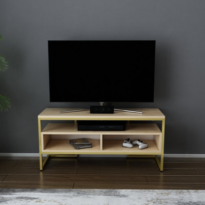 Decorotika Merrion Tv Stand Tv Unit For Tv's Up To 50 Inch And Oak Gold