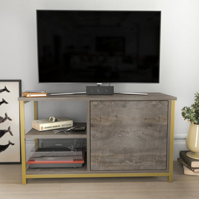 Decorotika Muskegon Tv Stand Tv Unit For Tv's Up To 63 Inch Gold Wenge from B&Q