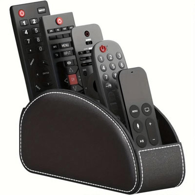 B&Q -  Pu Leather Remote Control Holder 5 Compartment Desktop Organiser Storage Caddy