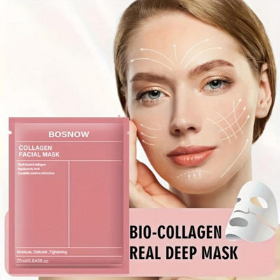 Dyzi Collagen Hydrating Facial Mask 5 Piece Set Unscented For All Skin Types