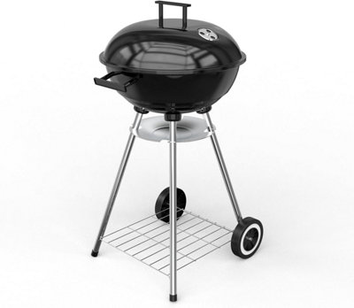 Dyzi 18 Inch Heavy Duty Portable Charcoal Grill With Wheels Black
