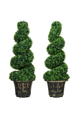 Dyzi Artificial Spiral Topiary Tree Set 90Cm Potted Indoor Outdoor from B&Q