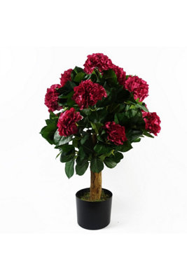 Dyzi Artificial Hydrangea Bush 75Cm Potted Indoor Flower Décor from B&Q