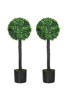 Dyzi Artificial Boxwood Tree Set 60Cm Potted Indoor Outdoor Décor from B&Q