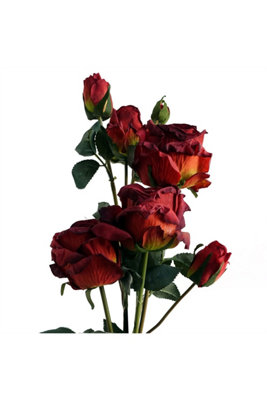 Dyzi Artificial Rose Flower Bundle 60Cm Bare Stem Bouquet Décor from B&Q