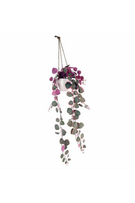 Dyzi String Of Hearts Silk Leaves Hanging Pot Plant from B&Q
