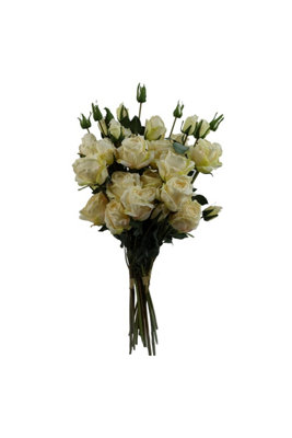 Dyzi Pack Of 6 Cream Rose Artificial Flower Spray Bundles from B&Q