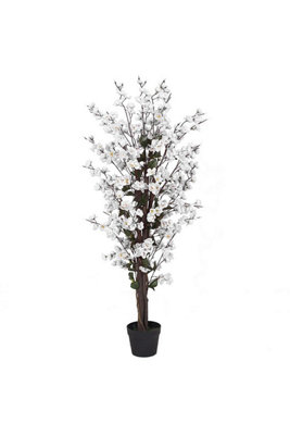 Dyzi 120Cm Artificial White Blossom Tree from B&Q