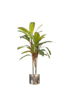 Dyzi 90Cm Artificial Dracaena With Moss-Covered Pot And Metal Planter from B&Q