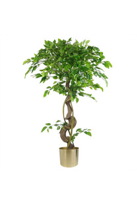 Dyzi 120Cm Artificial Tree With Twisted Trunk And Metal Planter from B&Q