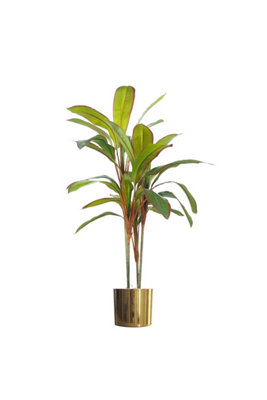 Dyzi 100Cm Artificial Dracaena With Metal Planter from B&Q