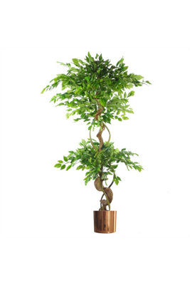 Dyzi Artificial Twisted Trunk Tree With Metal Planter 150Cm from B&Q