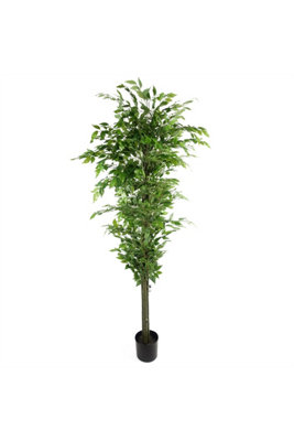 Dyzi Green Large Artificial Ficus Tree In Black Pot 180Cm from B&Q